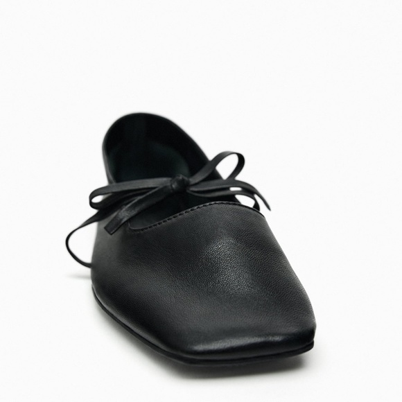 Zara Ballet Flats with Bow Trim Size 6.5 - Picture 5 of 11